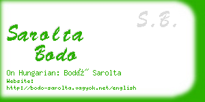 sarolta bodo business card